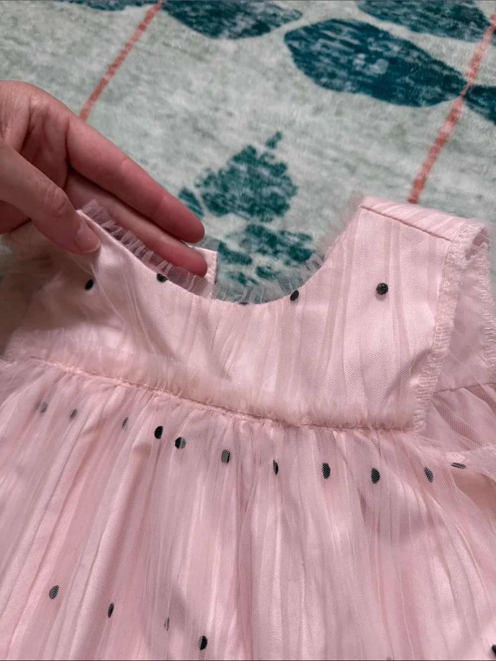 Nordstrom dressy Pink Tulle Polka Dot dress